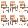 Image de vidaXL Chaises à manger d'extérieur lot de 6 - Acacia