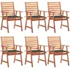 Image de vidaXL Chaises à manger d'extérieur avec coussins - Lot de 6
