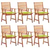 Image de vidaXL Chaises à Manger Lot de 6 - Acacia Massif