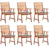 Image de Vidaxl Acacia Chaises à manger d'extérieur - Lot de 6