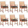 Image de vidaXL Chaises à manger d'extérieur lot de 6 avec coussins