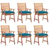 Image de vidaXL Chaises à manger d'extérieur lot de 6 - Acacia