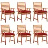 Image de vidaXL Chaises à manger - Ensemble de 6 - Acacia massif