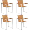 Image de vidaXL Chaises de jardin en acacia et inox, lot de 4
