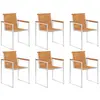 Image de vidaXL Chaises de jardin - Bois d'acacia et acier