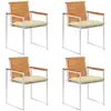 Image de vidaXL Chaises de jardin lot de 4 avec coussins Bois d'acacia massif
