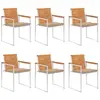 Image de vidaXL Chaises de jardin lot de 6 Bois d'acacia - Coussins beiges