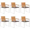 Image de vidaXL Chaises de Jardin - Lot de 6 avec coussins Taupe