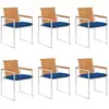 Image de vidaXL Chaises de jardin lot de 6 avec coussins Bois d'acacia solide