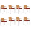 Image de vidaXL Chaises de jardin lot de 8 avec coussins