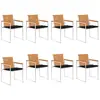 Image de vidaXL Chaises de jardin lot de 8 avec coussins Bois d'acacia solide