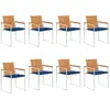 Image de vidaXL Chaises de jardin lot de 8 avec coussins Bois d'acacia solide