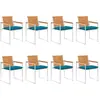 Image de vidaXL Chaises de jardin lot de 8 avec coussins