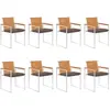 Image de vidaXL Chaises de jardin avec coussins - Acacia - Taupe