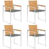 Image de vidaXL Chaises de jardin avec coussins - Teck massif