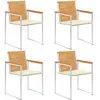 Image de vidaXL Chaises de Jardin Teck Crème