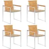 Image de vidaXL Chaises de Jardin - Lot de 4 avec coussins beiges