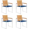 Image de vidaXL Chaises de Jardin Teck Bleu Royal