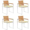 Image de vidaXL Chaises de jardin lot de 4 avec coussins Bois de teck massif