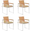 Image de vidaXL Chaises de jardin lot de 4 avec coussins Bois de teck massif