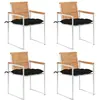 Image de vidaXL Chaises de jardin avec coussins - Teck massif