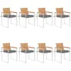 Image de vidaXL Chaises de jardin lot de 8 avec coussins Bois de teck massif