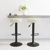 Image de vidaXL Tabourets de bar lot de 2 Crème Velours