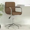 Image de vidaXL Chaise pivotante de bureau Marron Tissu