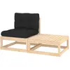 Image de vidaXL Salon de jardin 2 pcs avec coussins - Bois de pin massif
