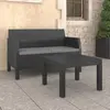 Image de vidaXL Salon de Jardin 2 pcs PP Rotin Anthracite
