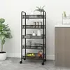 Image de vidaXL Chariot de cuisine Noir Fer