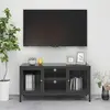 Image de VIDAXL Meuble TV anthracite 105 cm - Acier, verre