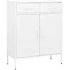 Image de vidaXL Armoire de rangement 80x35x101,5 cm - Blanc