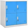 Image de Armoire à casiers vidaXL Gris clair et bleu