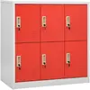 Image de vidaXL Armoire à casiers - Gris clair/Rouge