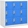 Image de Armoire à casiers vidaXL Gris clair et bleu