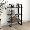 Image de vidaXL Bibliothèque 3 niveaux Gris 80x30x105 cm