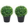 Image de VidaXL Plantes de buis artificiel - Boule Vert - 27 cm