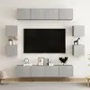 Image de vidaXL Ensemble Meubles TV Mural - Gris Béton - 8 Pièces