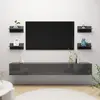 Image de vidaXL Étagères 4 pcs - Gris brillant bois d'ingénierie