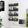 Image de vidaXL Étagères Murales 4pcs Gris Brillant