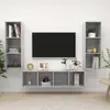 Image de vidaXL Ensemble de meuble TV 3 pièces Gris béton