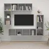 Image de vidaXL Ensemble TV 4 pcs Gris béton