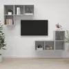 Image de vidaXL Meubles TV muraux 4 pcs - Gris béton