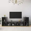 Image de vidaXL Meubles TV 4 pcs - Gris brillant