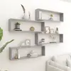 Image de vidaXL Étagères Cube Murales 4 pcs Gris Béton
