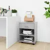 Image de vidaXL Armoire à roulettes Gris béton