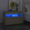 Image de VIDAXL Table de Chevet LED - Chêne Sonoma