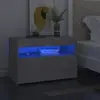 Image de vidaXL Table de chevet LED - Gris béton