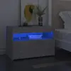 Image de vidaXL Tables de chevet LED - Gris béton